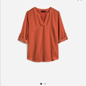 NWOT Fortune +Ivy Tulsa mixed material blouse